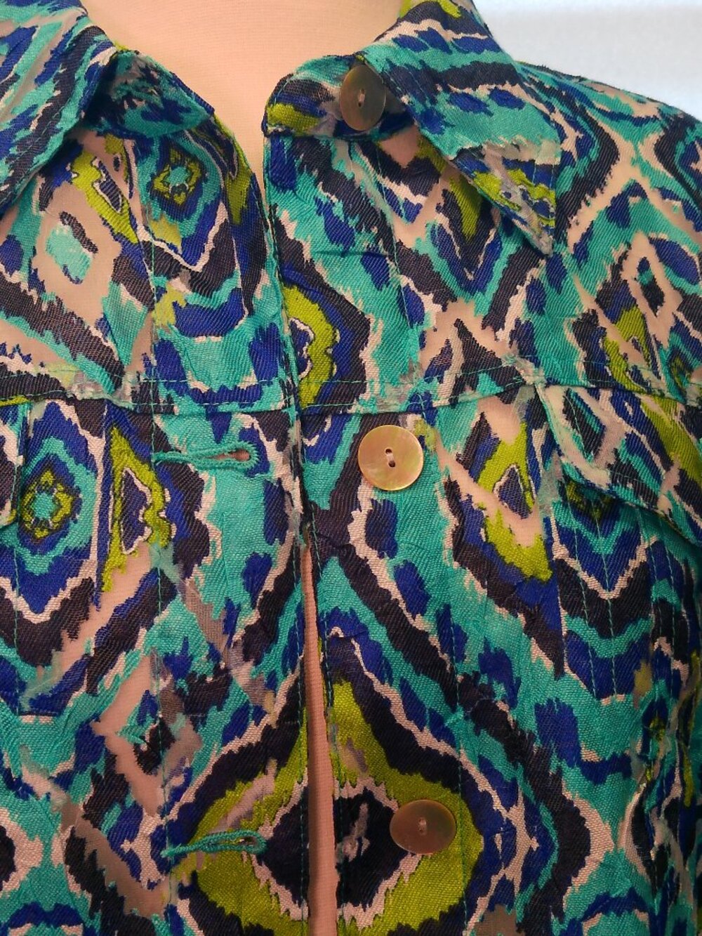 Jacket Ruby Rd Lightweight Blue Green Size 16 - Picture 5 of 16